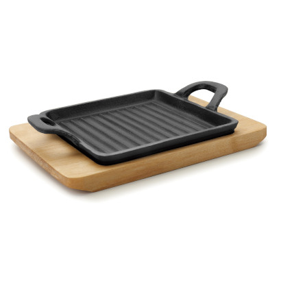 Mini plancha grill cuadrada con base Magma