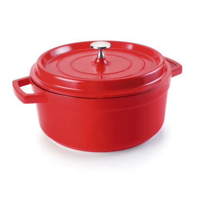 Cocotte red round casserole with lid