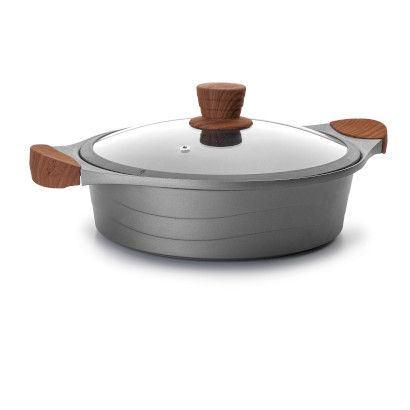 Stilo low casserole with glass lid