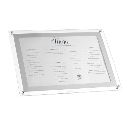 Acrylic menu holder