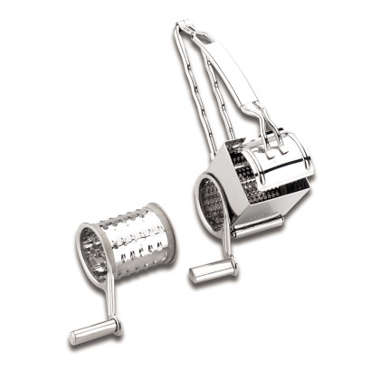 Stainless steel grater with crank handle