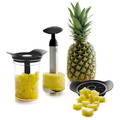 Pineapple cutter and peeler set with base