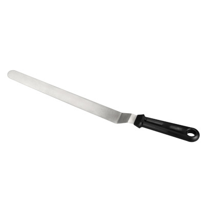 Long angled spatula with solid handle