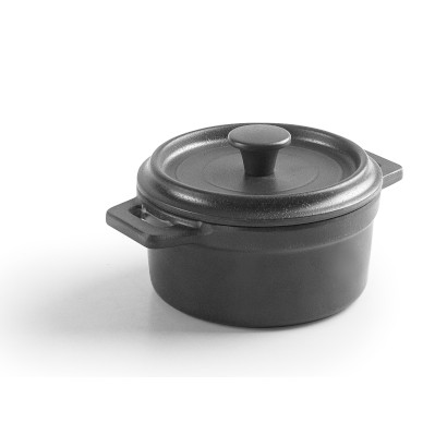 Cacerola con tapa de melamina mini-cocotte Grey