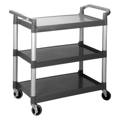 Serving trolley 3 trays Black