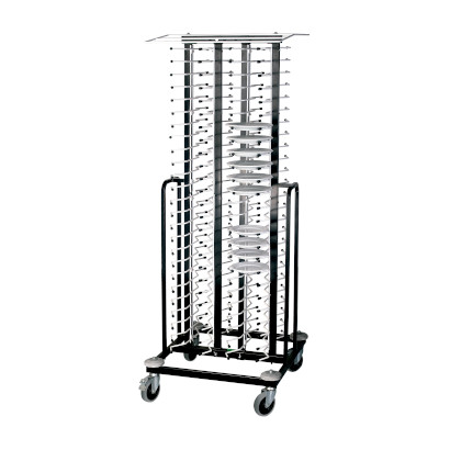 Mobile plate trolley for 100 plates