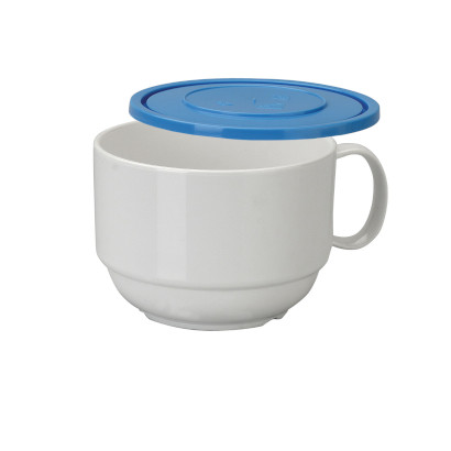 Polycarbonate breakfast mug with lid