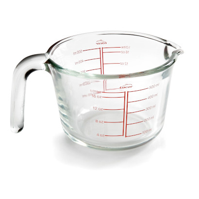 Glass measuring jug