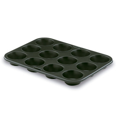 12 cavity muffin tin Noir